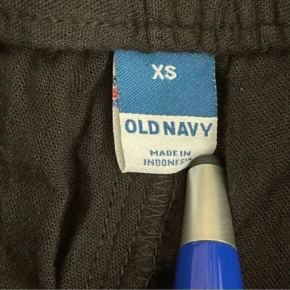 Old Navy Black Y2K Drawstring High Waisted Textured Soft Wide Leg Cozy Pants S - Picture 6 of 12